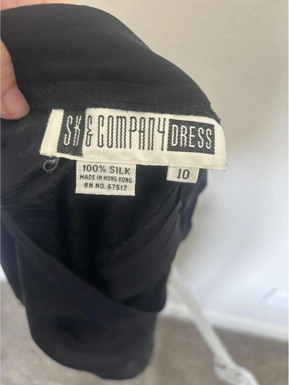 Vintage 100% Silk Black Paisley Midi Skirt Size 10 Minimalist Y2K Office Siren